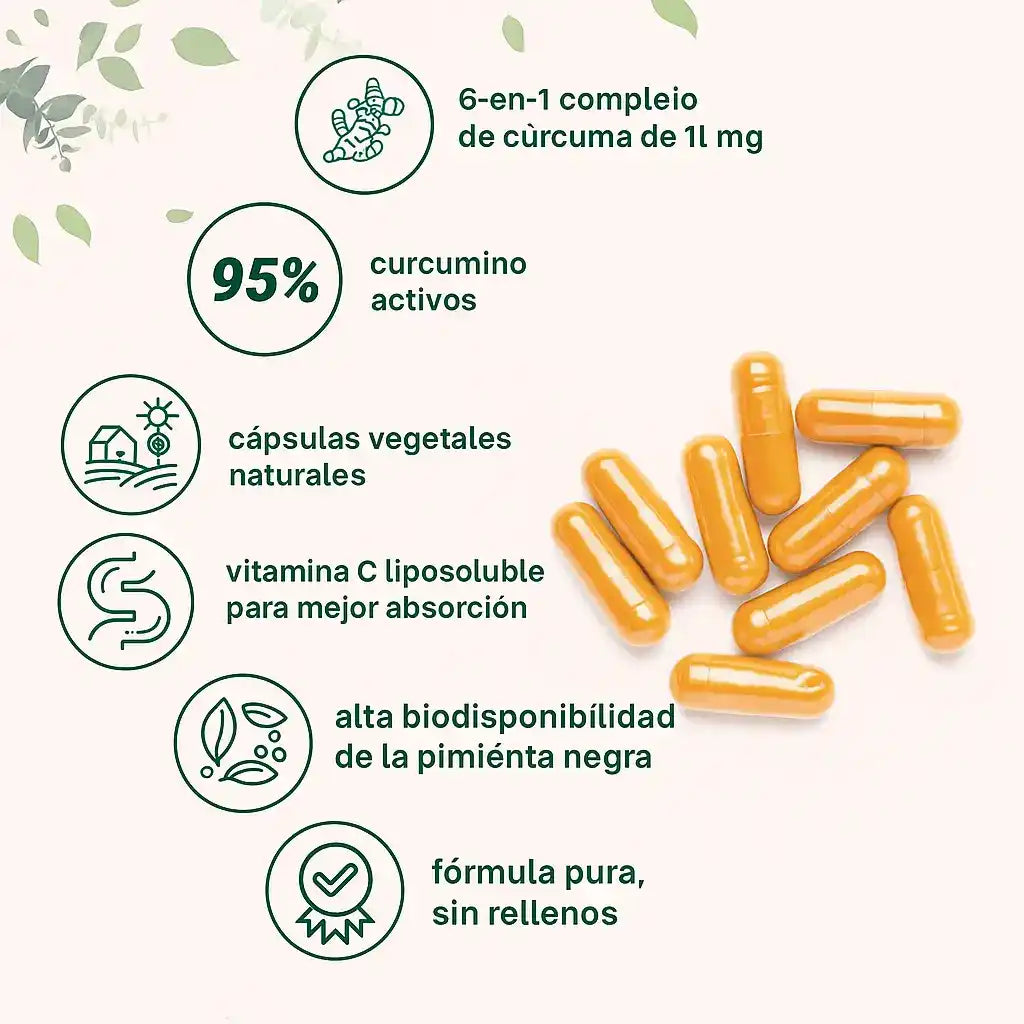Turmeric Curcumin 95%: El antiinflamatorio mas potente + dile adios a los dolores 200Q + ENVIO GRATIS