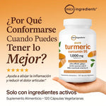 Turmeric Curcumin 95%: El antiinflamatorio mas potente + dile adios a los dolores 200Q + ENVIO GRATIS