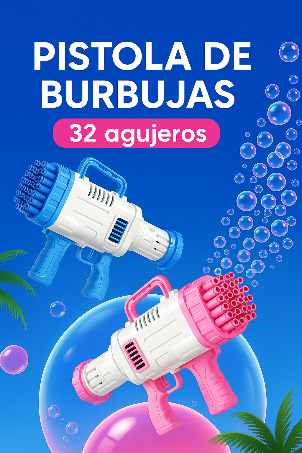 Pistola De Burbujas 32 agujeros🫧 | Sorpréndelos esta Navidad 🎄(Últimas Unidades) ⭐⭐⭐⭐⭐